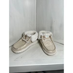 HEYDUDE Wendy Fold Metallic Boots Girls Size 10